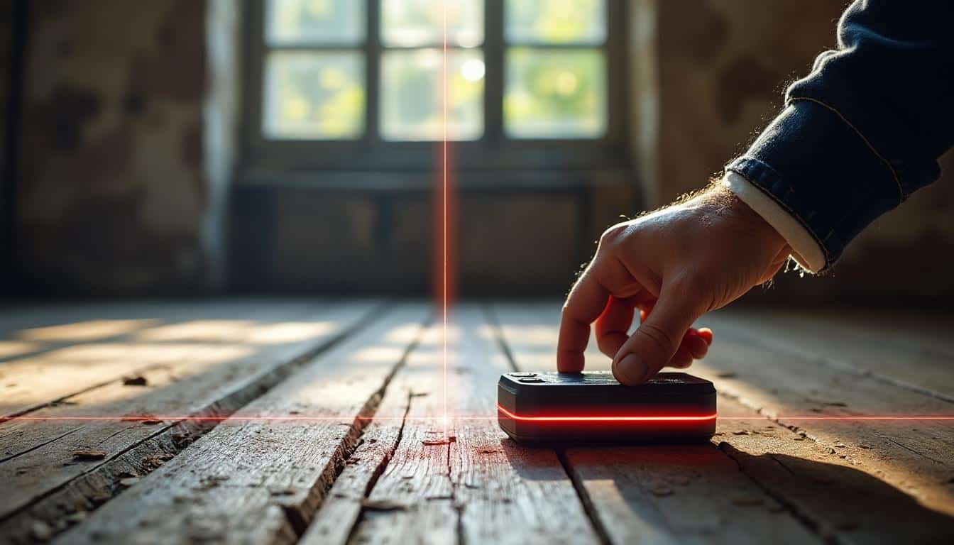 Astuces avec un mètre laser pour mesurer un parquet ancien