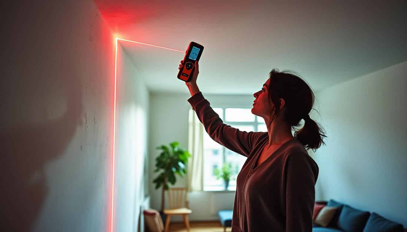 Mesurer un plafond haut avec un mètre laser