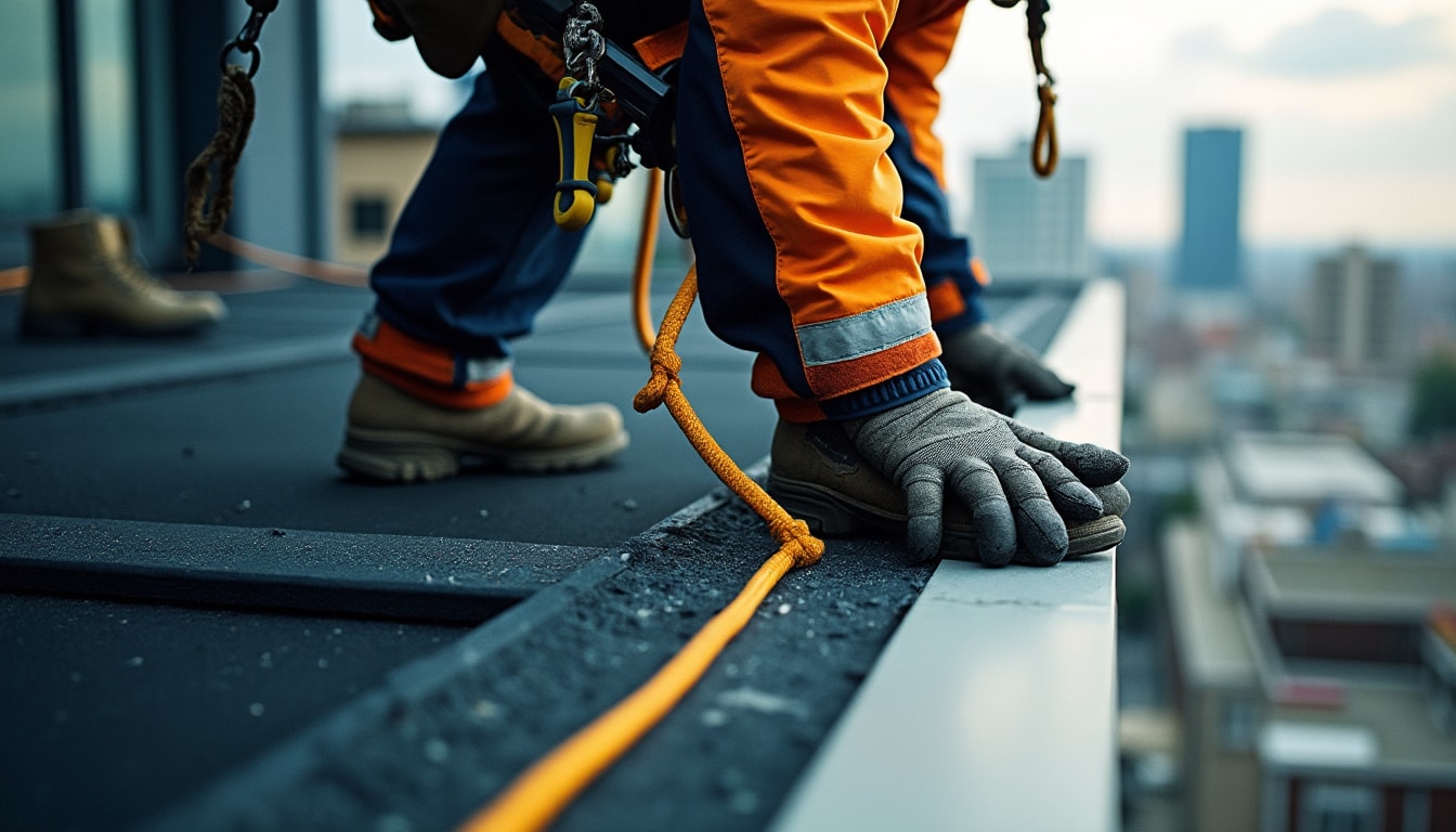 Pose de la ligne de vie : sécurité optimale pour travaux en hauteur
