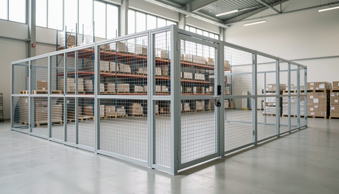Cloison grillagée industrielle pour atelier et entrepôt